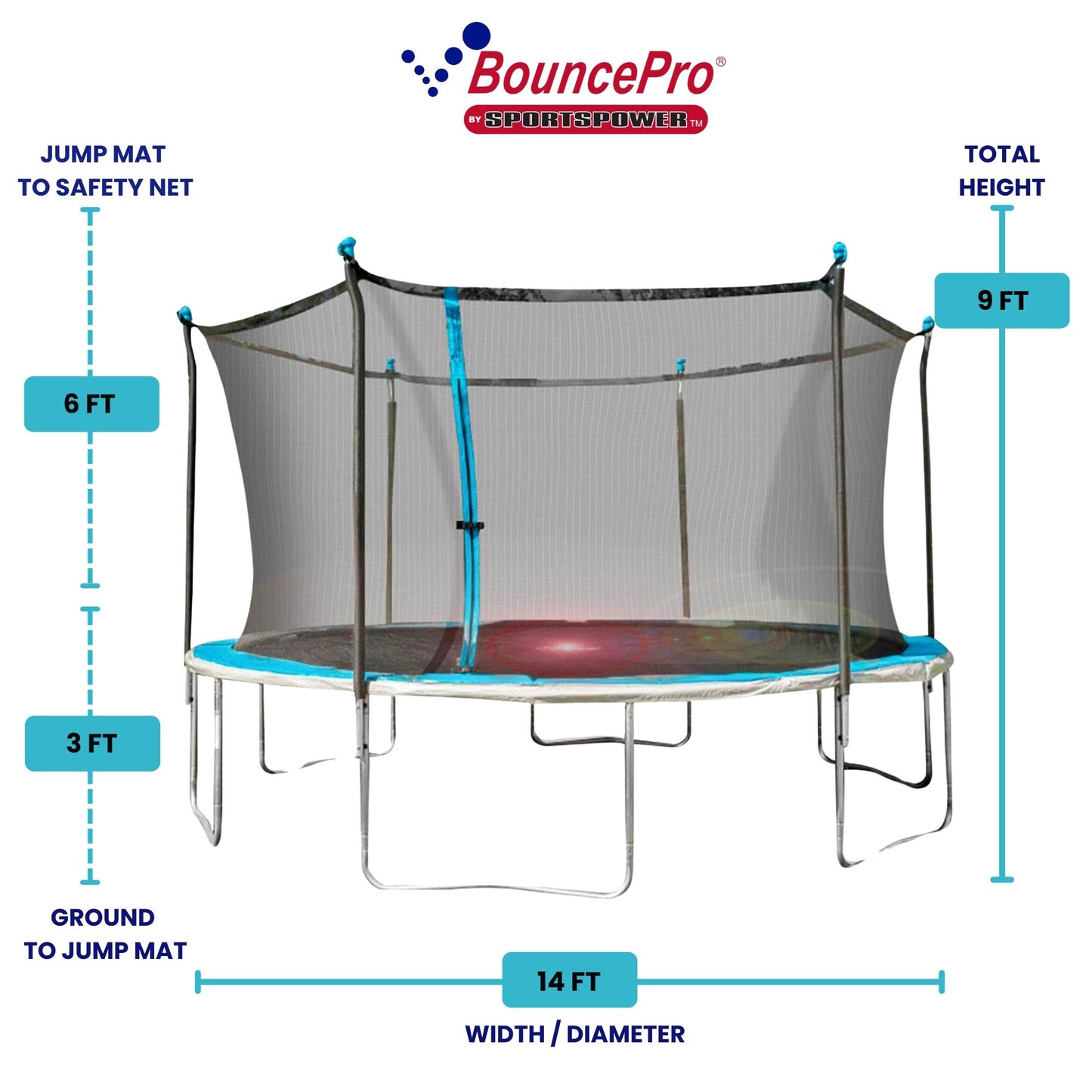 Sportspower Bounce Pro 14ft Trampoline with Flash Lite Zone