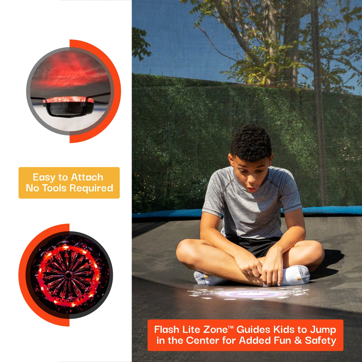 Sportspower Bounce Pro 12ft Multiplay Trampoline & Enclosure with Basketball, Electron Shooter Game, Flash Light Zone Features, Painted Legs & Phone Pouch