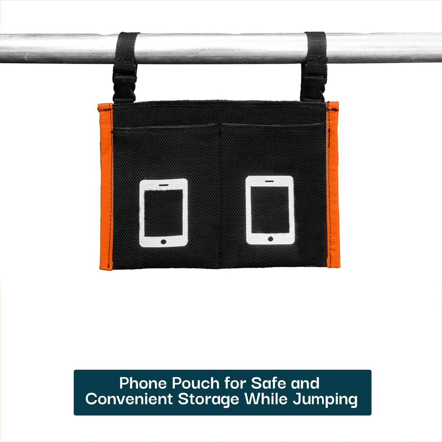 Sportspower Bounce Pro 15ft Trampoline with SteelFlex Enclosure with Fabric Basketball, Phone Pouch, Flashlite Zone game, Electron Shooter, 4 socks & Double Net