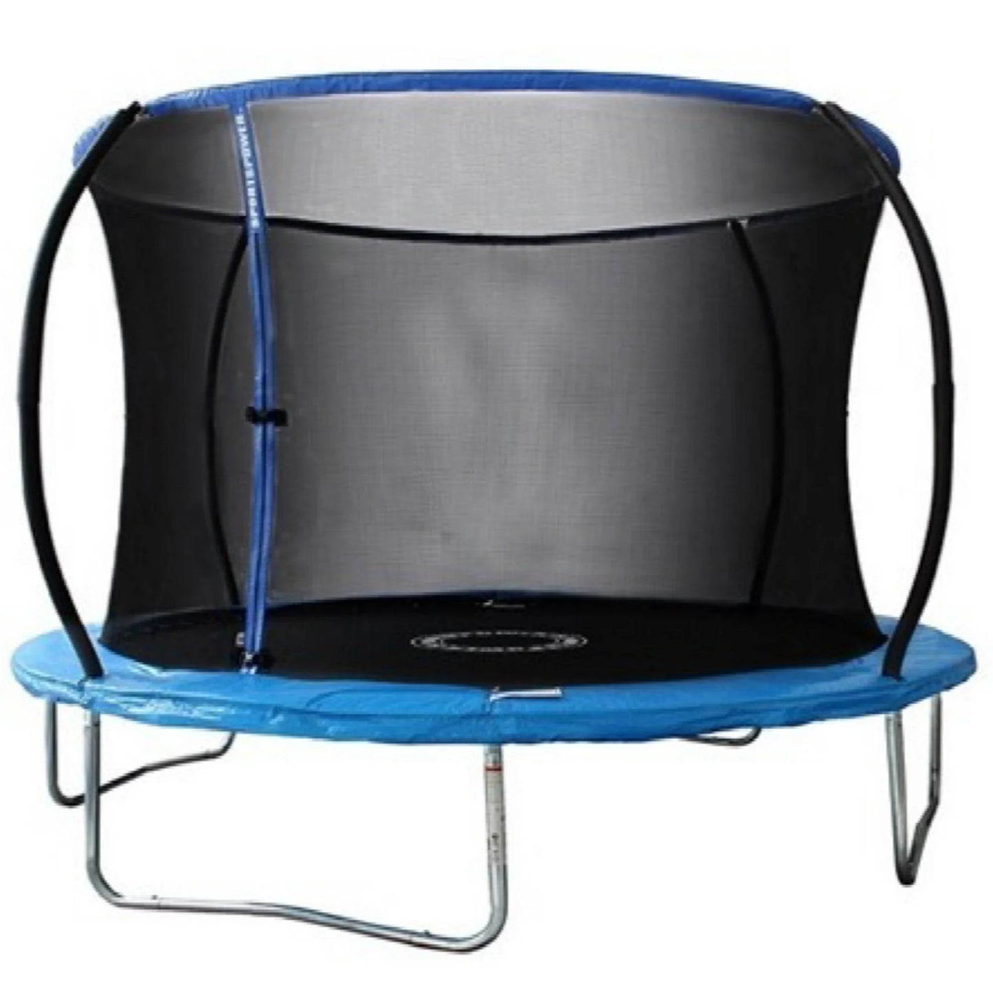 Sportspower Bounce Pro 10’ Round Trampoline with Safety-Enclosure in Blue and Silver