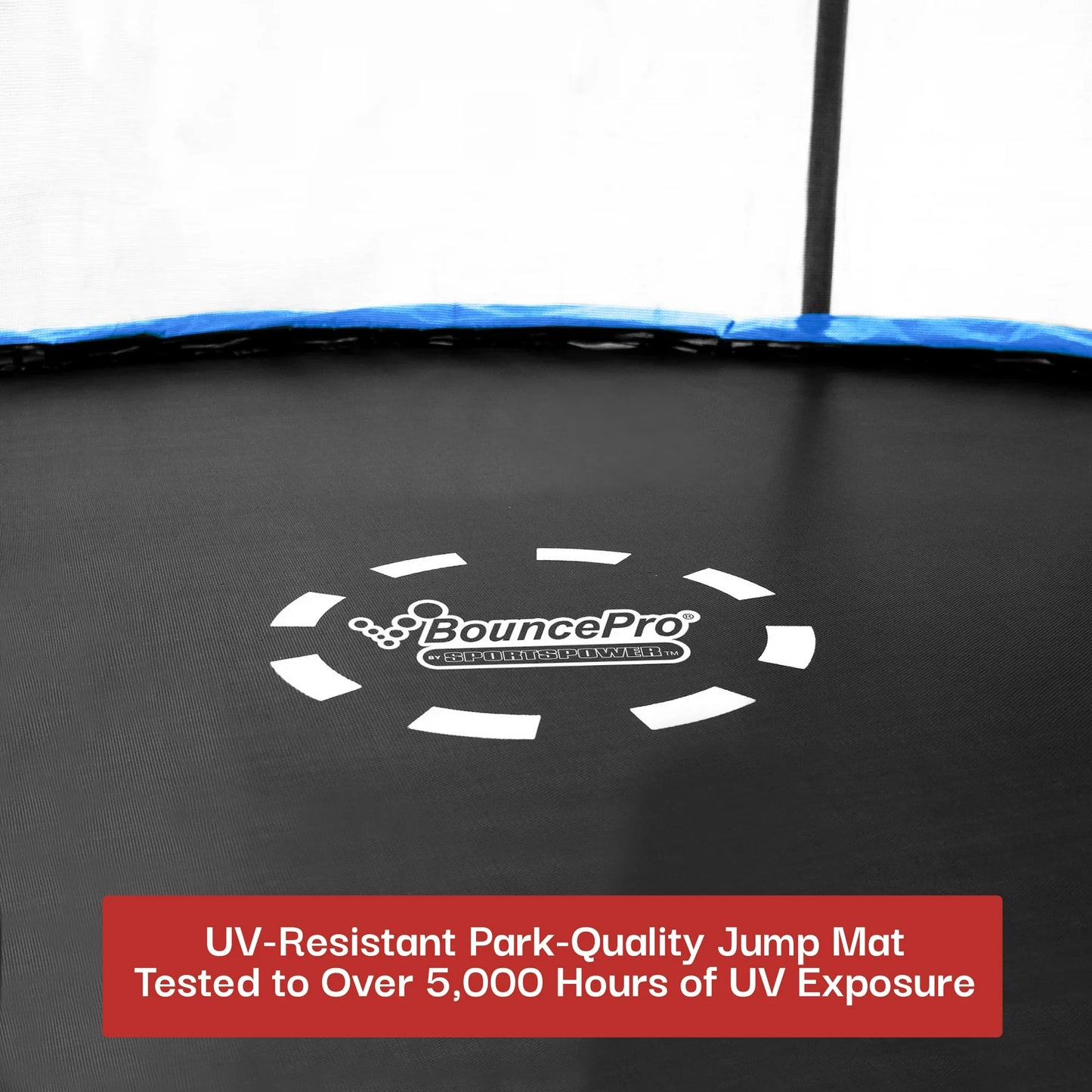 Sportspower Bounce Pro 14ft Trampoline & Enclosure Net w/ Basketball hoop, ball, phone pouch & painted legs
