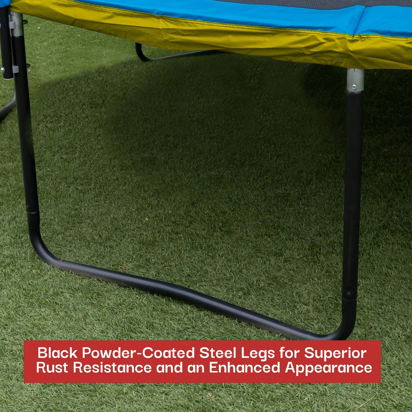 Sportspower Bounce Pro 14ft Trampoline & Enclosure Net w/ Basketball hoop, ball, phone pouch & painted legs