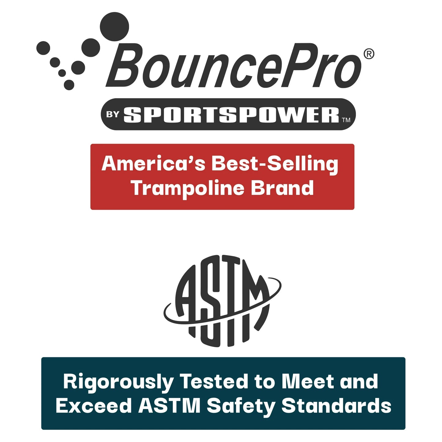 Sportspower Bounce Pro 6x8’ Rectangular Trampoline for Kids 6+ with Safety-Enclosure in Gray and Orange