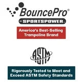 Sportspower Bounce Pro 10’ Round Trampoline with Safety-Enclosure in Blue and Silver
