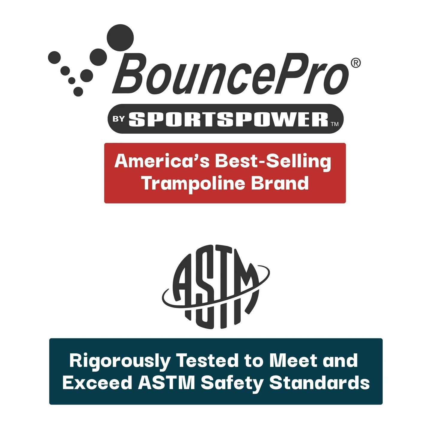 Sportspower Bounce Pro 15ft Trampoline with SteelFlex Enclosure with Fabric Basketball, Phone Pouch, Flashlite Zone game, Electron Shooter, 4 socks & Double Net