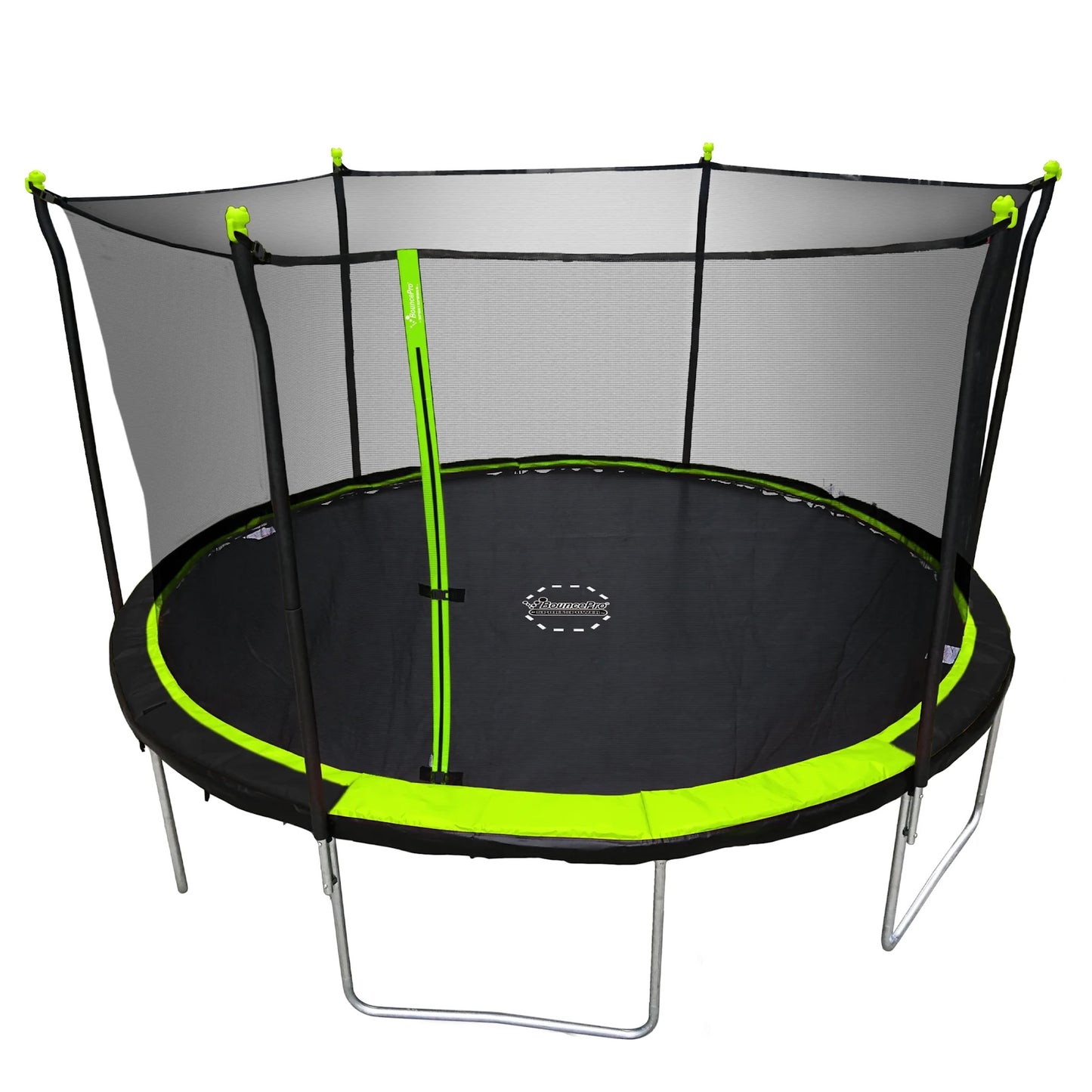 Sportspower Bounce Pro 14' Round Trampoline with Safety Enclosure in Green and Black