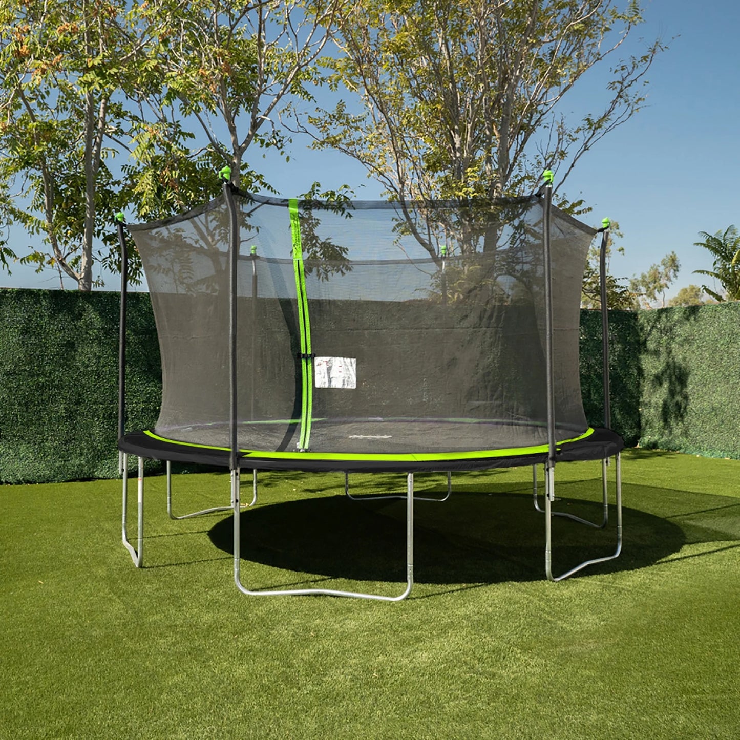 Sportspower Bounce Pro 14' Round Trampoline with Safety Enclosure in Green and Black